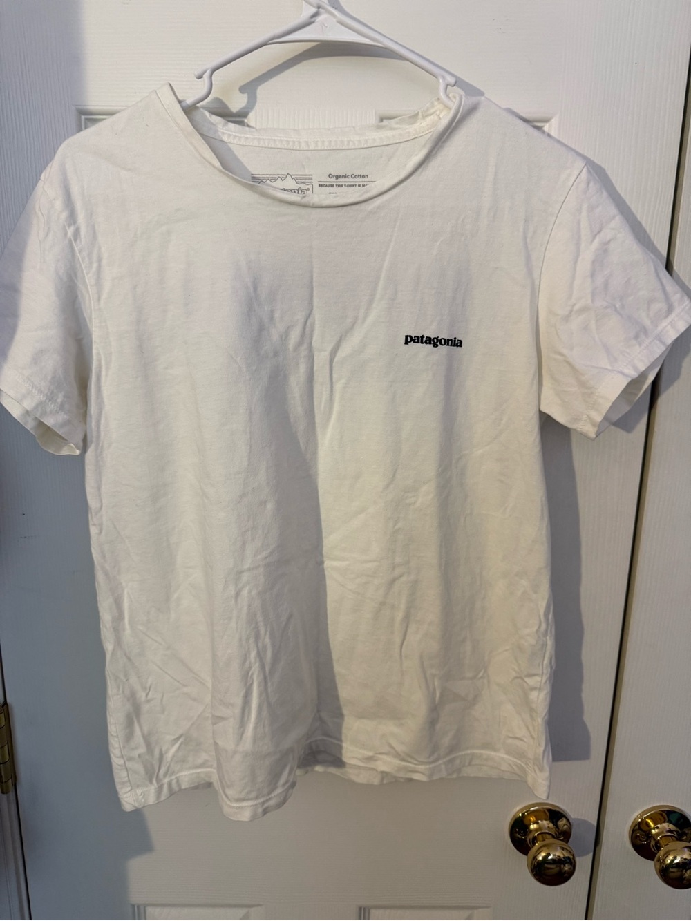 Patagonia White Crew Neck T‑Shirt with Small Logo